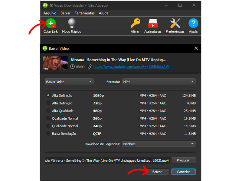 baixar video youtube 4k downloader