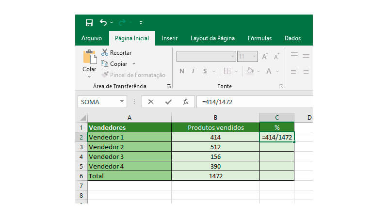 Como Calcular Porcentagem No Excel 0712