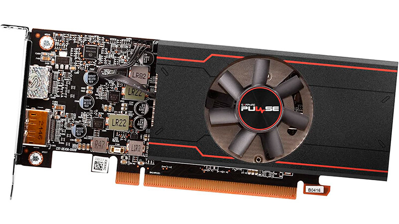 foto de uma placa de vídeo RX 5500XT da Asus com duas ventoinhas