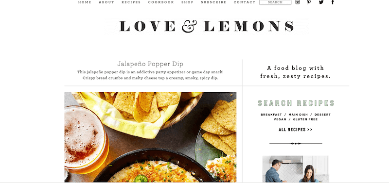Love and Lemons home page