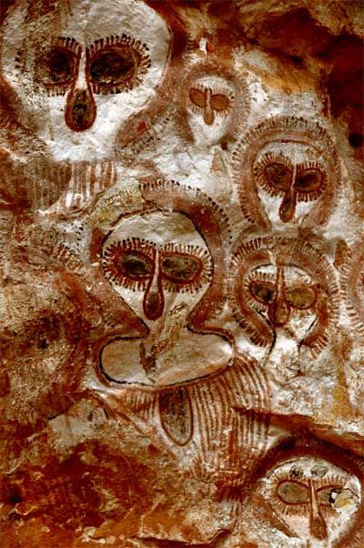 Prehistoric cave painting of alien?