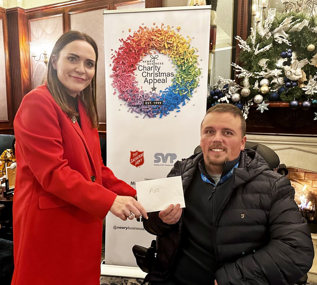 Newry Business Christmas Charity Dinner Donation to PIPS Hope and Support