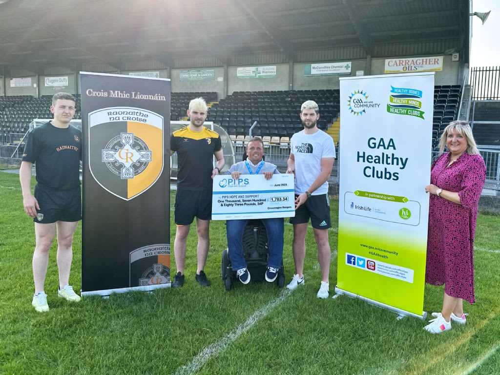 Proudly sporting a new hairdo and silky smooth legs, all for a great cause at Crossmaglen Rangers