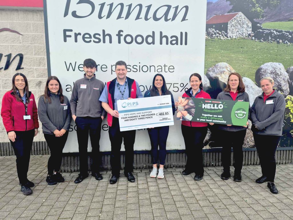 Binnian Eurospar Raises £402.83 for PIPS Hope and Support Through Community Fundraiser