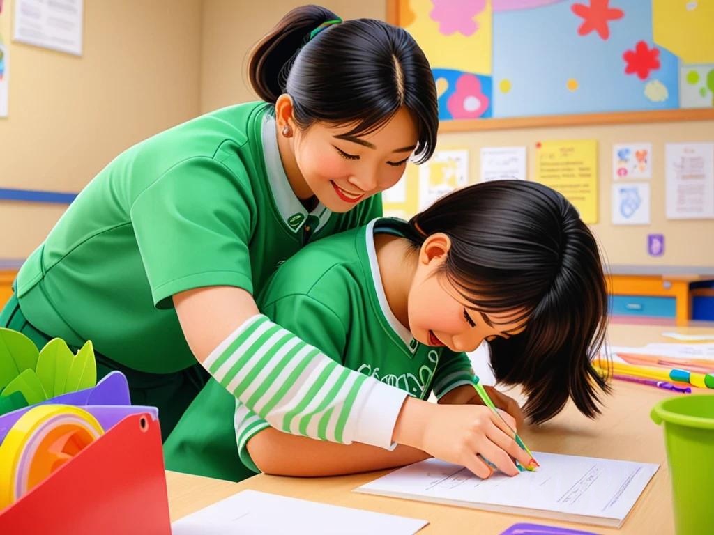 志工與孩子互動