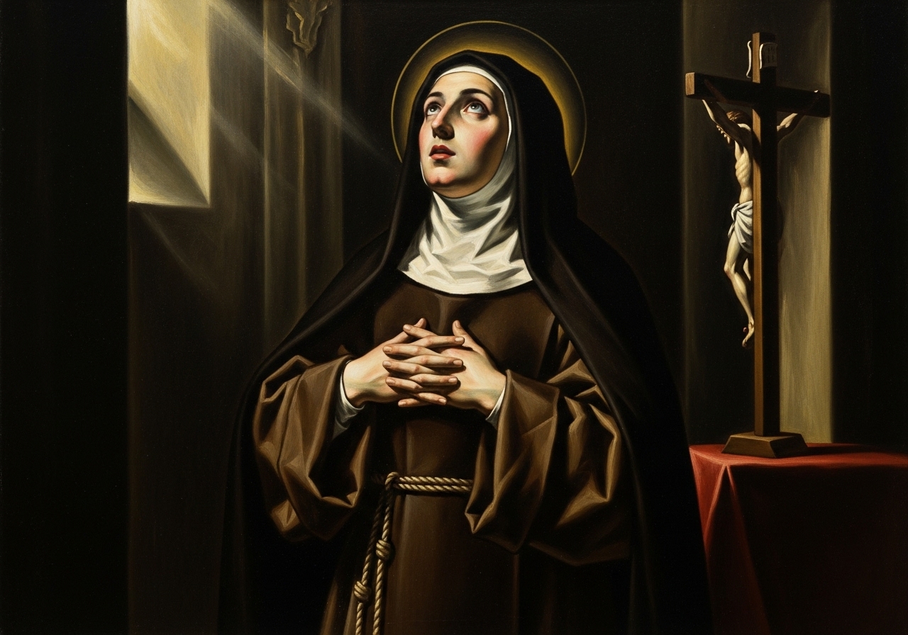 St. Teresa of Avila in prayer, Catholic mystic, Doctor of the Church, mental prayer, spiritual life