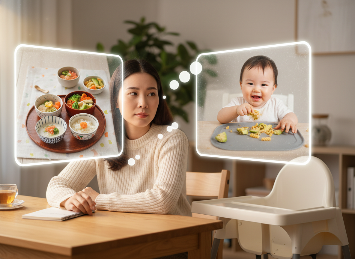 Người mẹ băn khoăn lựa chọn giữa ăn dặm kiểu Nhật và BLW cho con, đứng trước quyết định quan trọng.