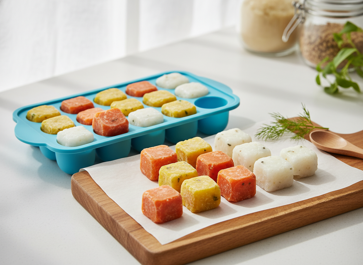 Khay trữ đông cháo và nước dashi cho bé ăn dặm