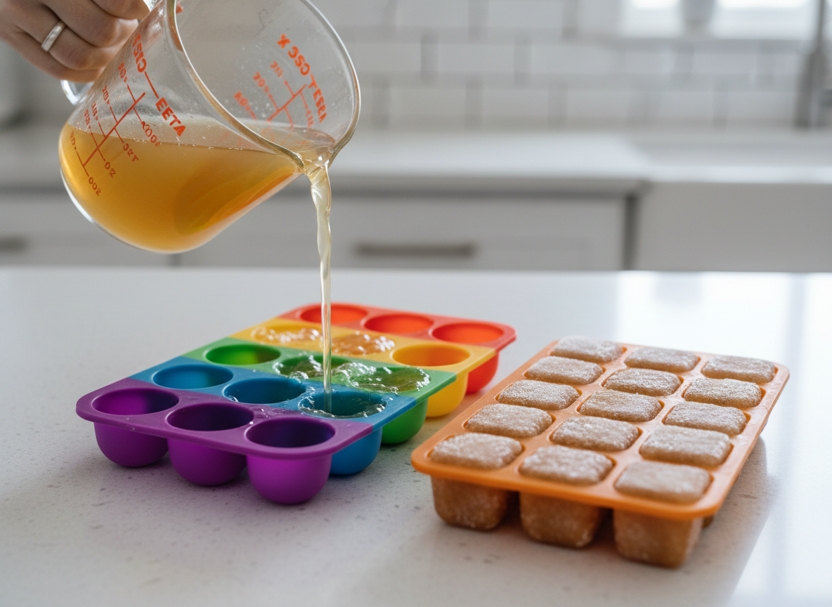 Khay trữ đông nước dashi rau củ chia viên tiện lợi cho bé ăn dặm