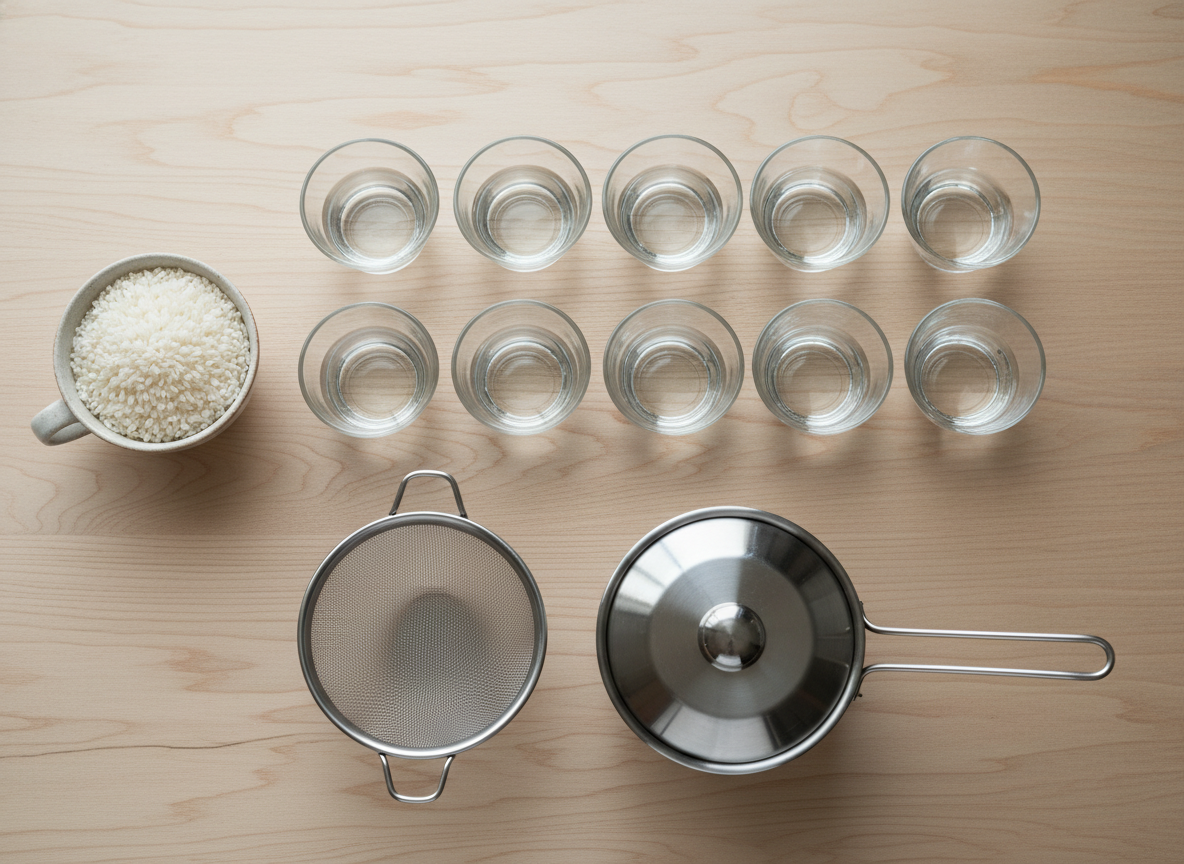 Tỷ lệ gạo và nước 1:10 để nấu cháo ăn dặm kiểu Nhật