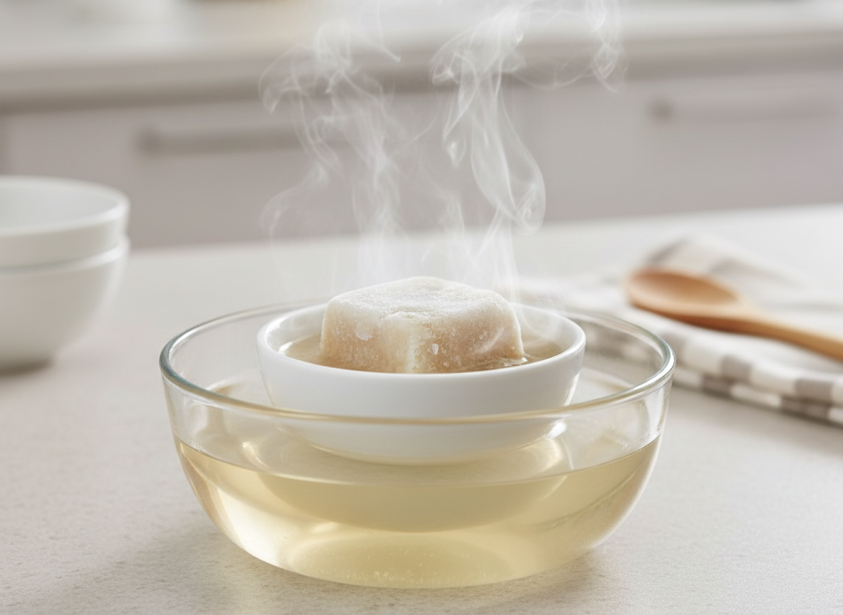 Rã đông cháo ăn dặm bằng phương pháp cách thủy