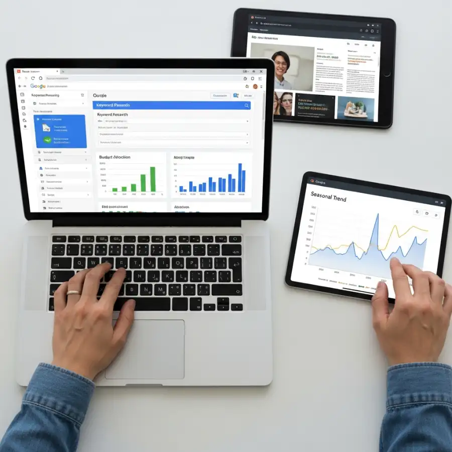 A person planning a PPC campaign