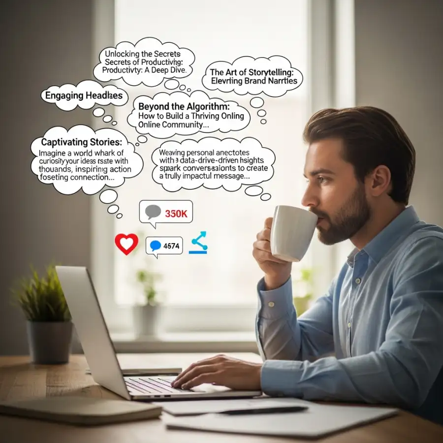 شخص يكتب في مدونة