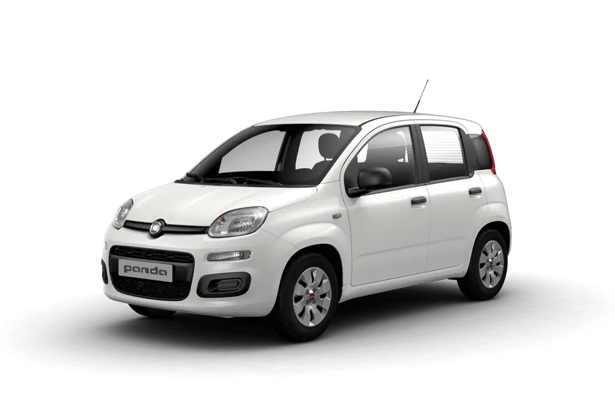 a white Fiat Panda with no background
