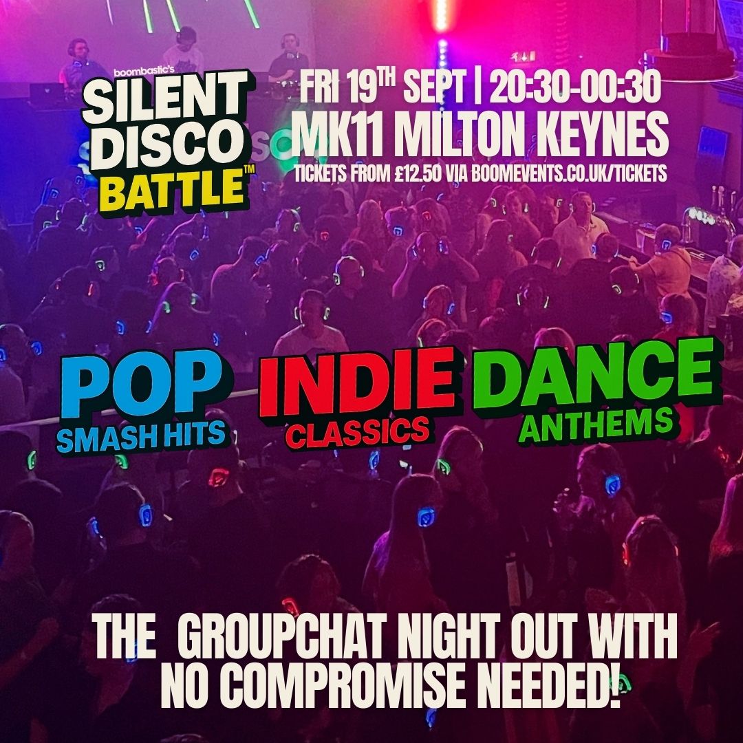 SILENT DISCO MILTON KEYNES: POP VS INDIE VS DANCE poster
