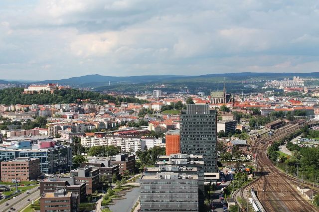 Veduta urbana di Brno dall’alto