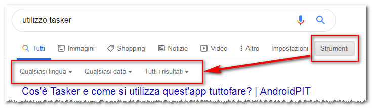 ricerca di google