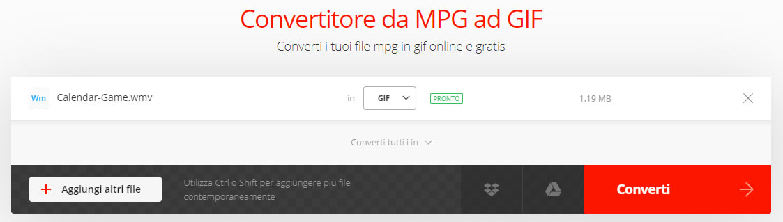 convertire mpeg in gif