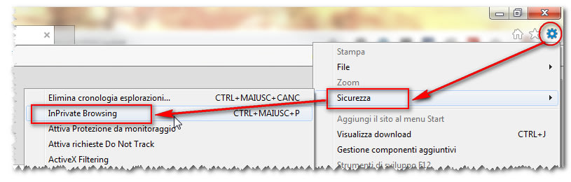 modalità in incognito