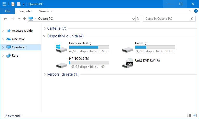 immagine spazio hard disk
