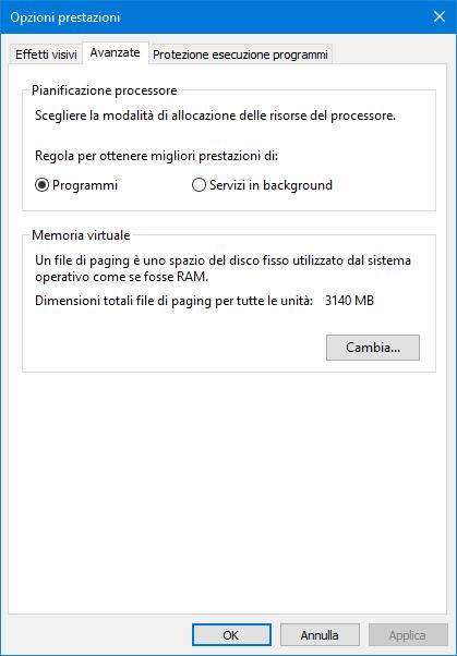 immagine file di paging