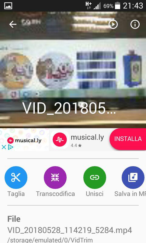 Tagliare video su Android