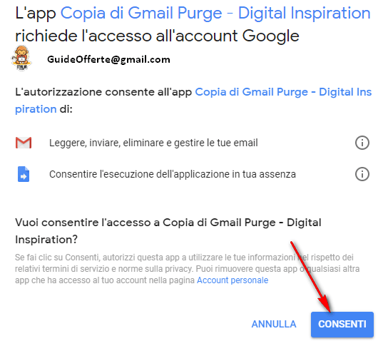 cancellare gmailpurge