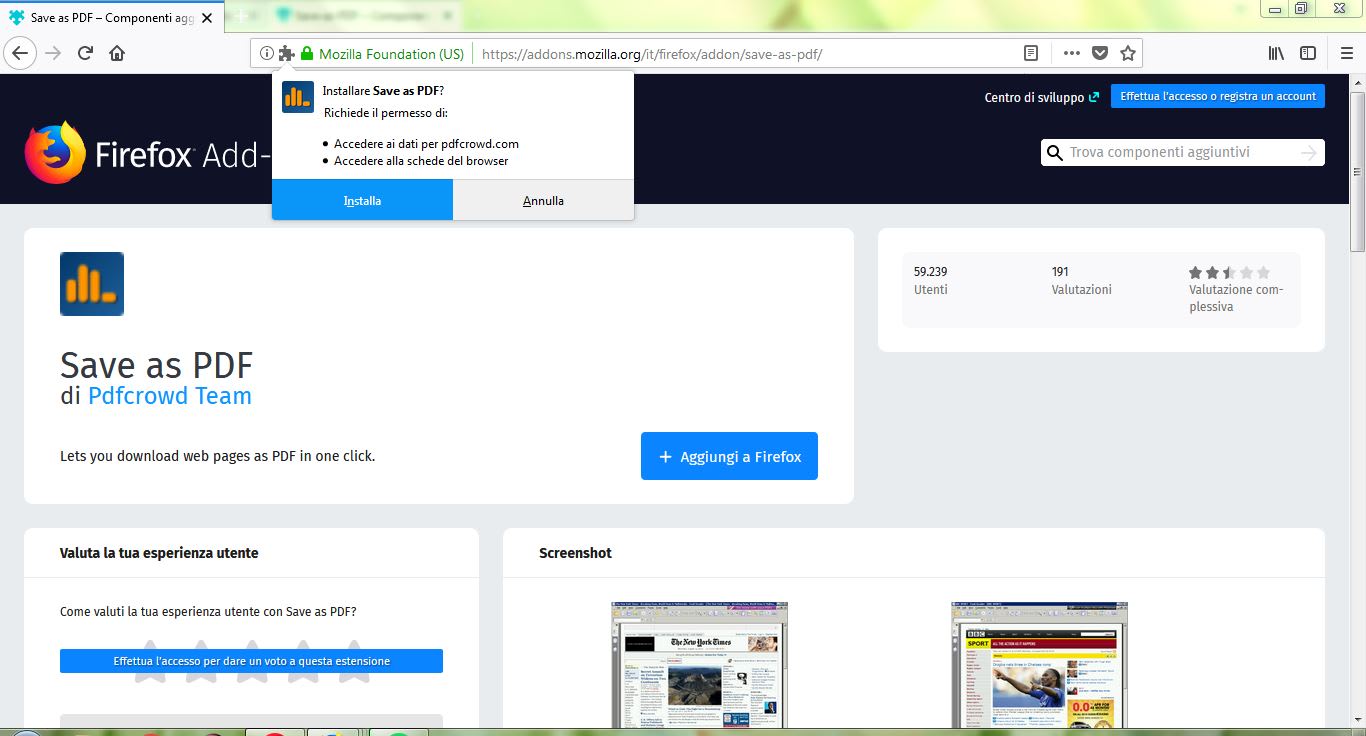 convertire pagine web in pdf