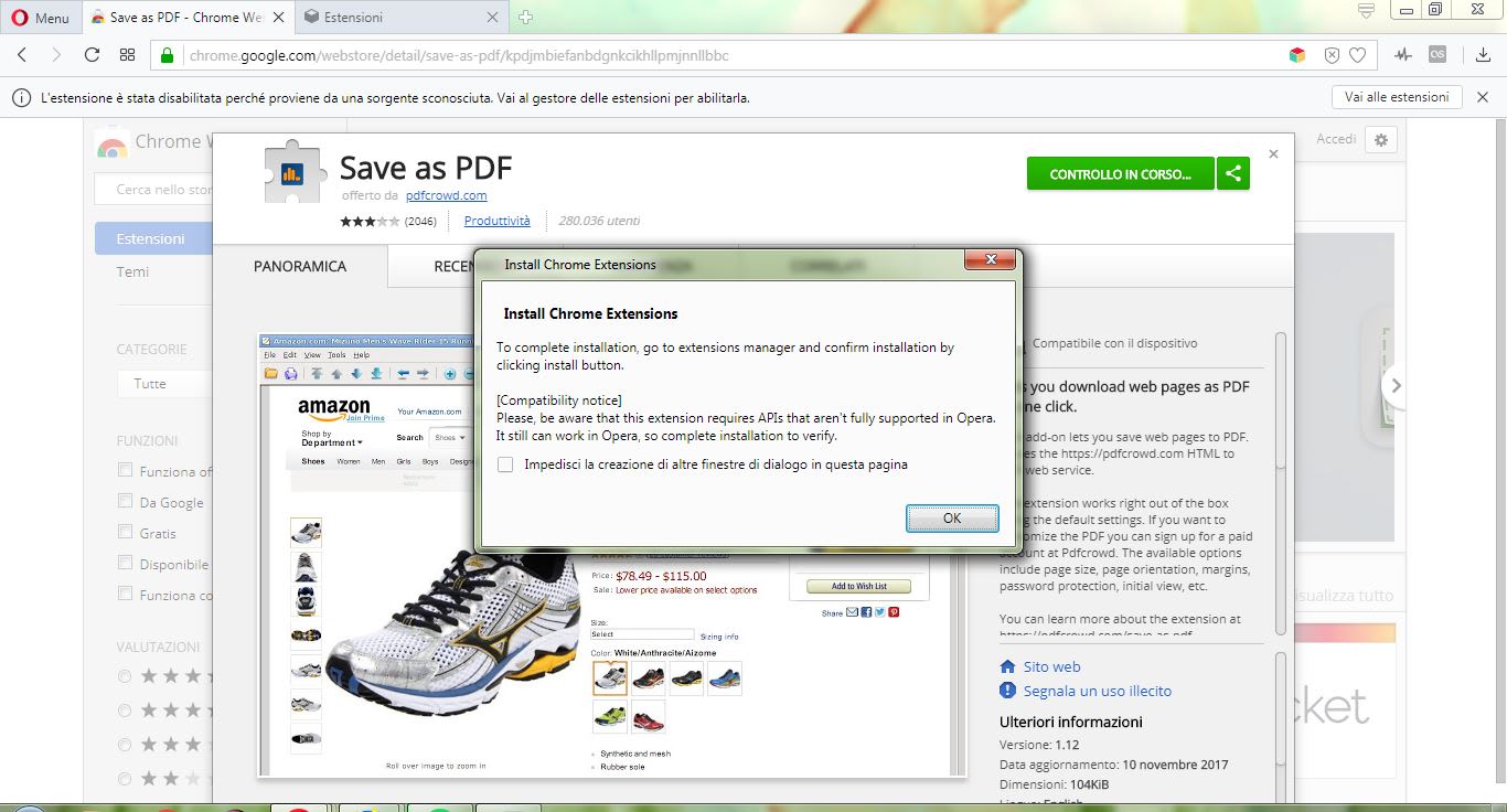 convertire pagine web in pdf