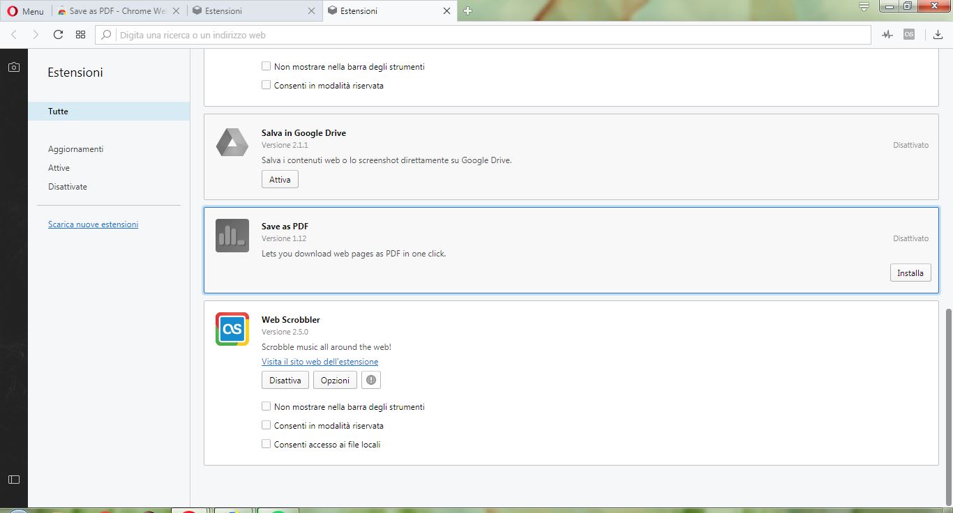 convertire pagine web in pdf