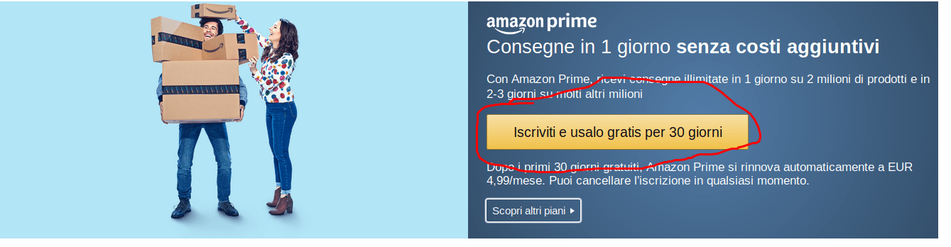 Come iscriversi ad Amazon Prime
