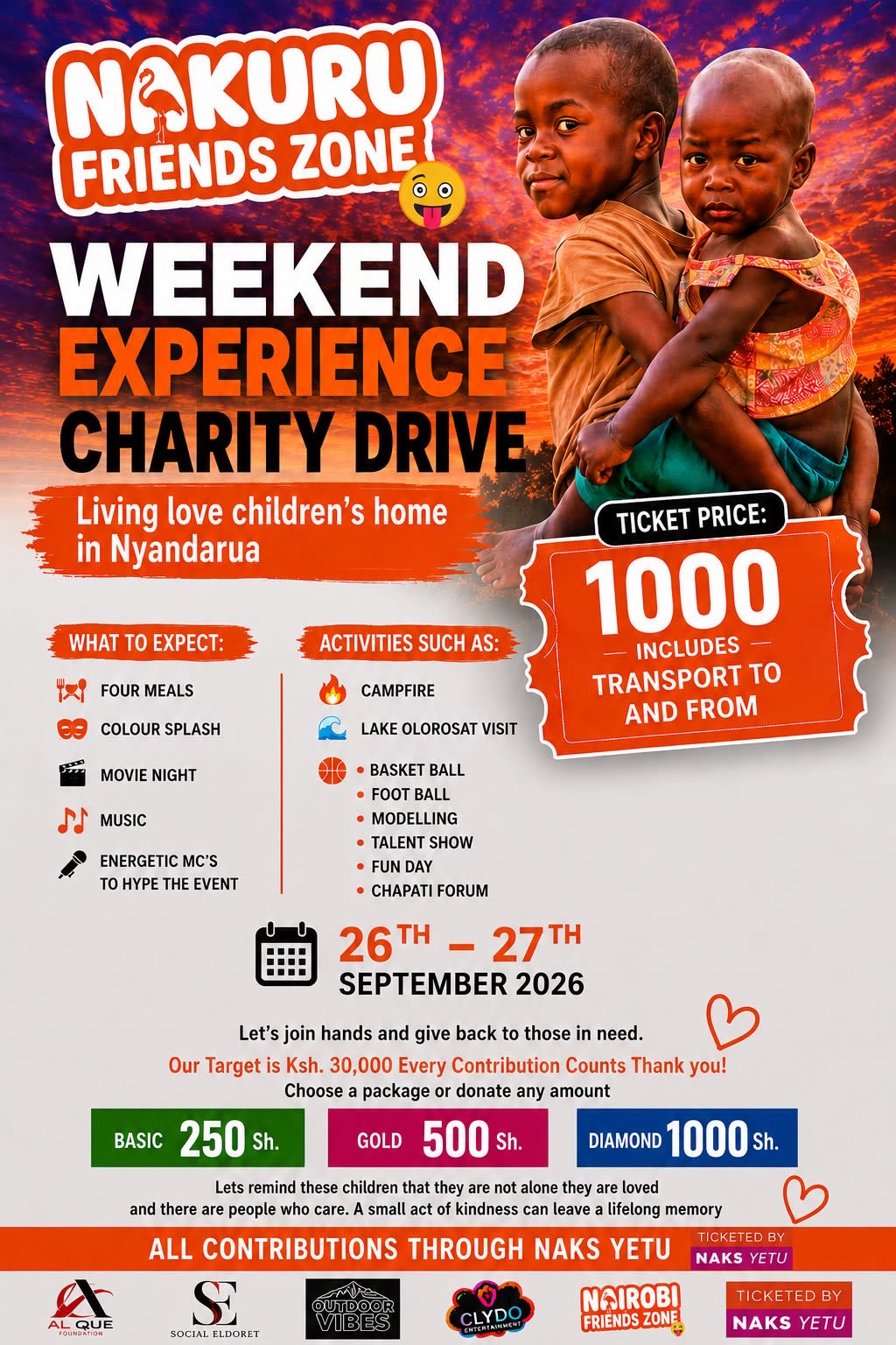 WEEKEND EXPERIENCE CHARITY DRIVE