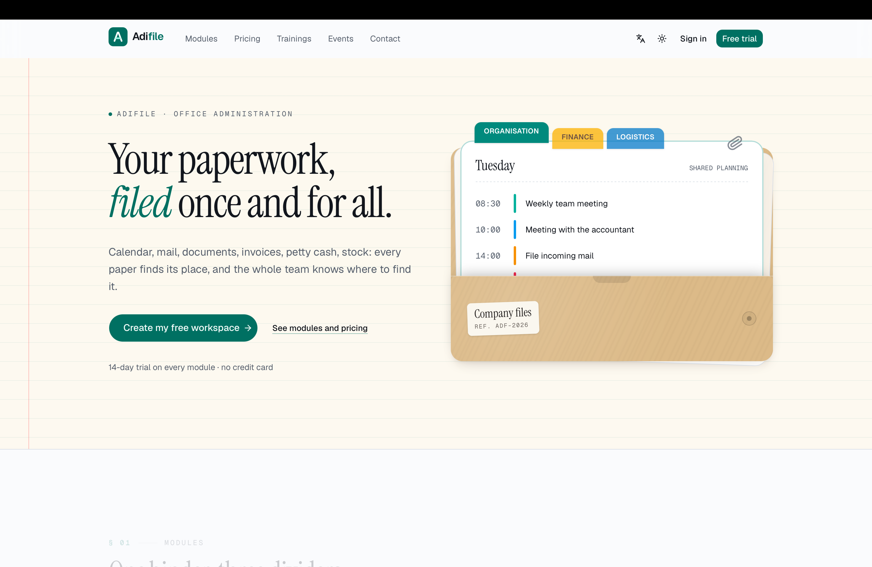 Adifile - Your paperwork, filed once and for all.