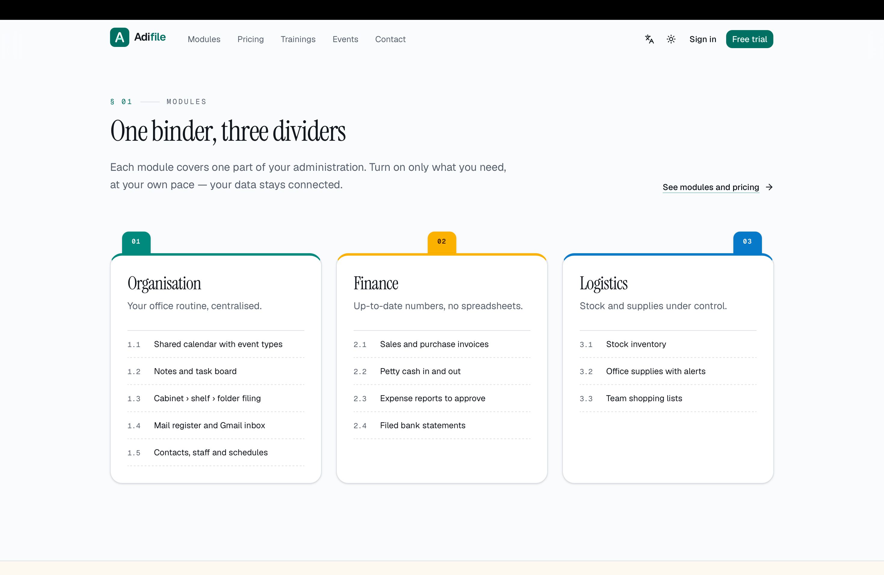 Adifile - Your paperwork, filed once and for all. — 2