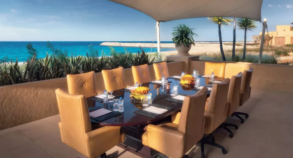 beach dining on Sir Bani Yas Island