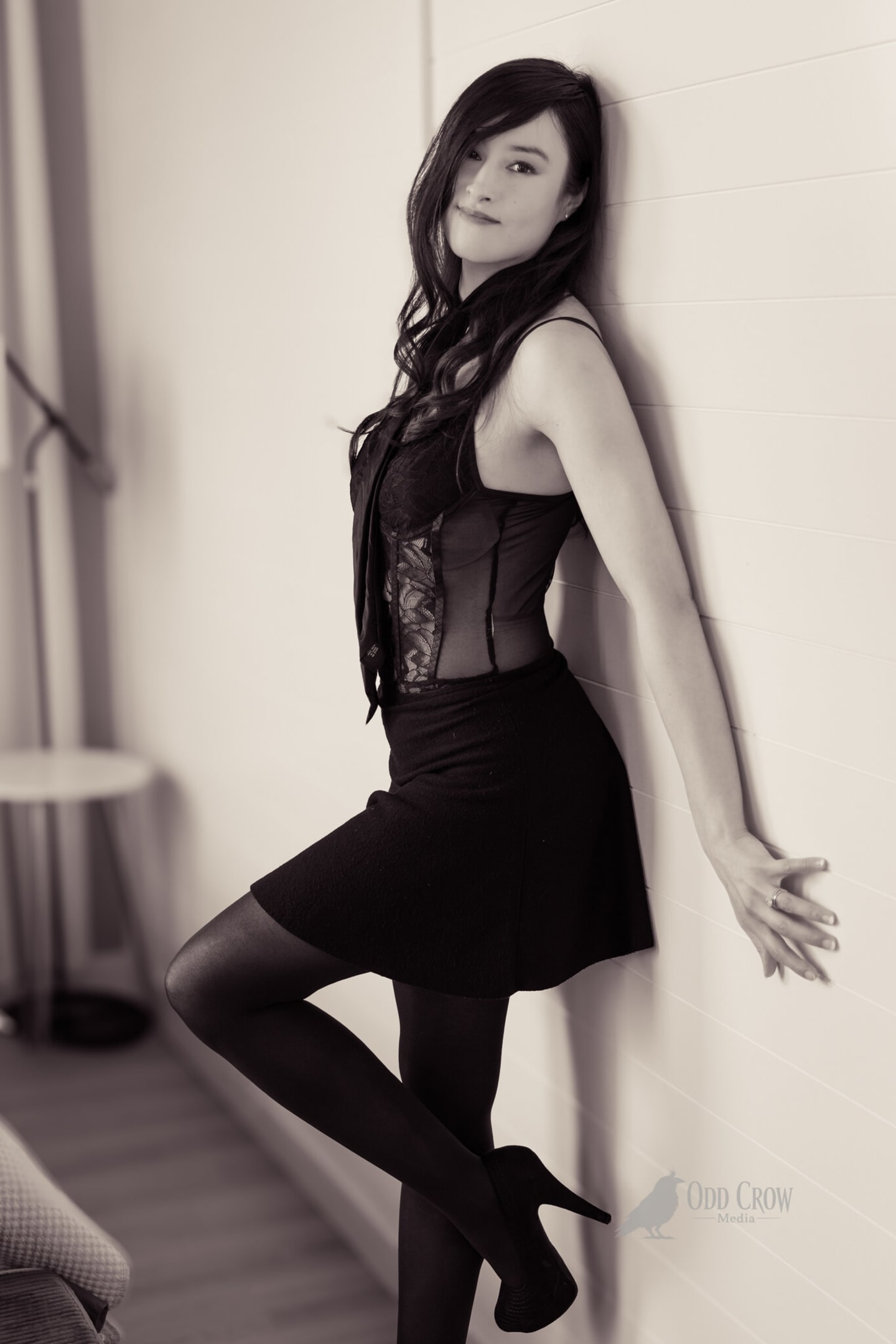 Early in the session — soft light, natural ease