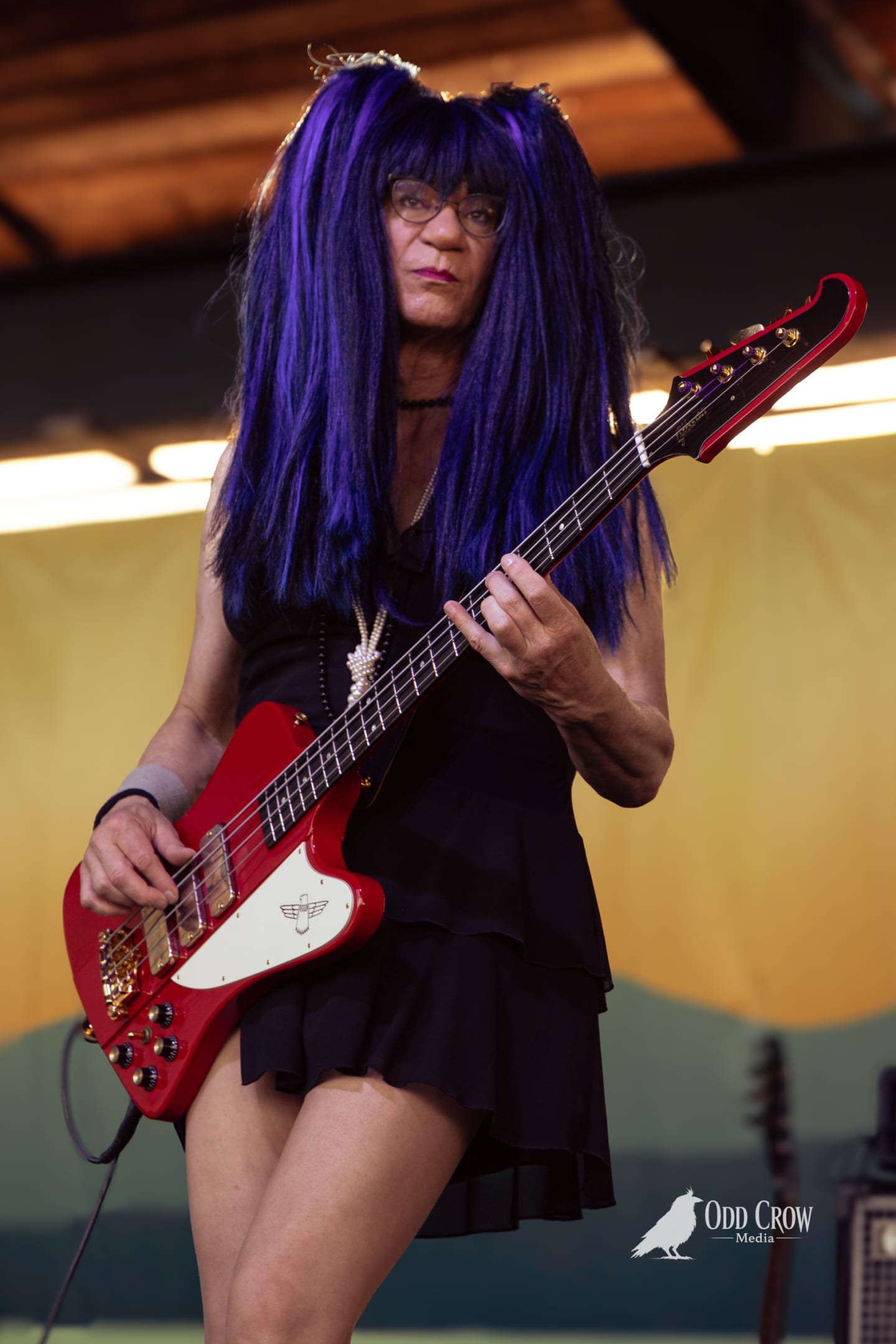 The Nasty Habits bassist performing at Concerts on the Pier