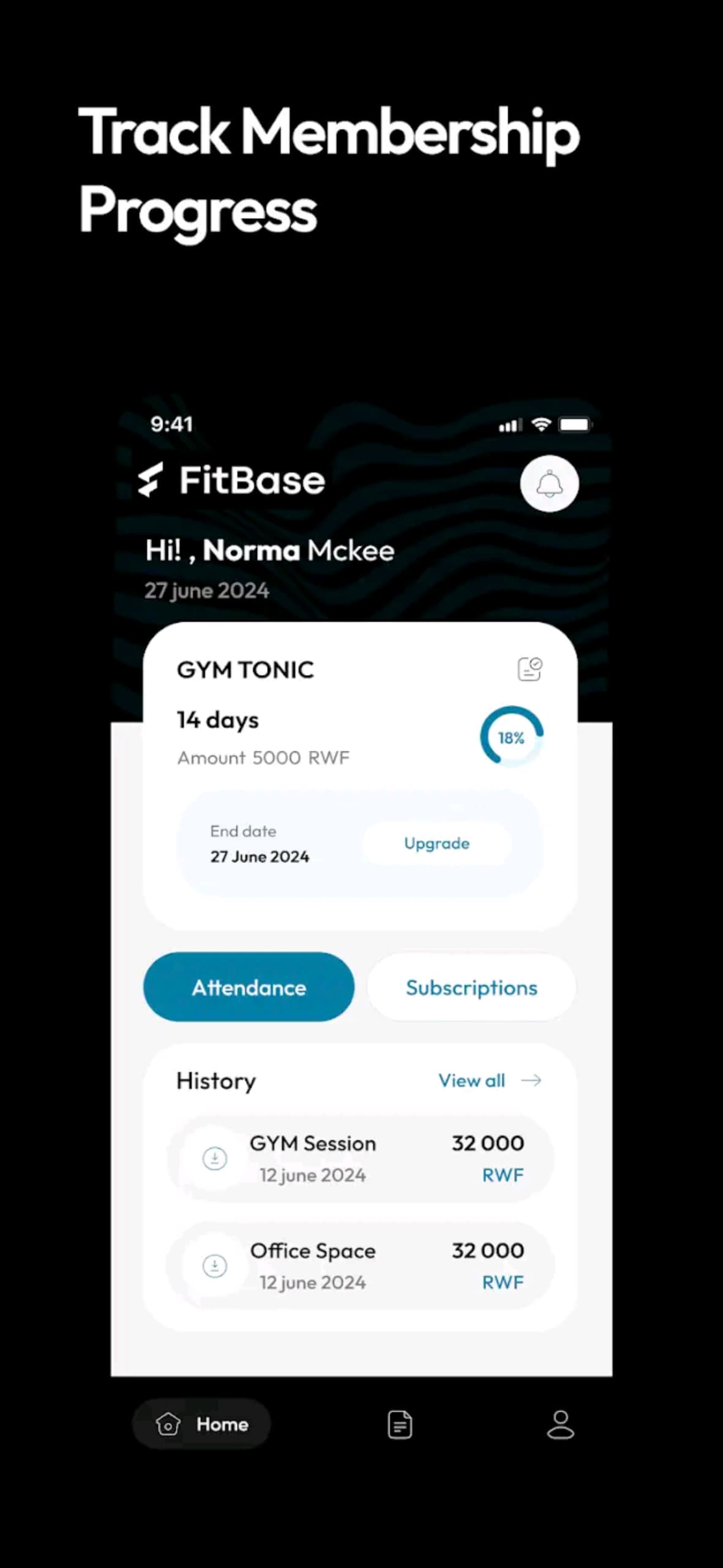 client memberships managment on app