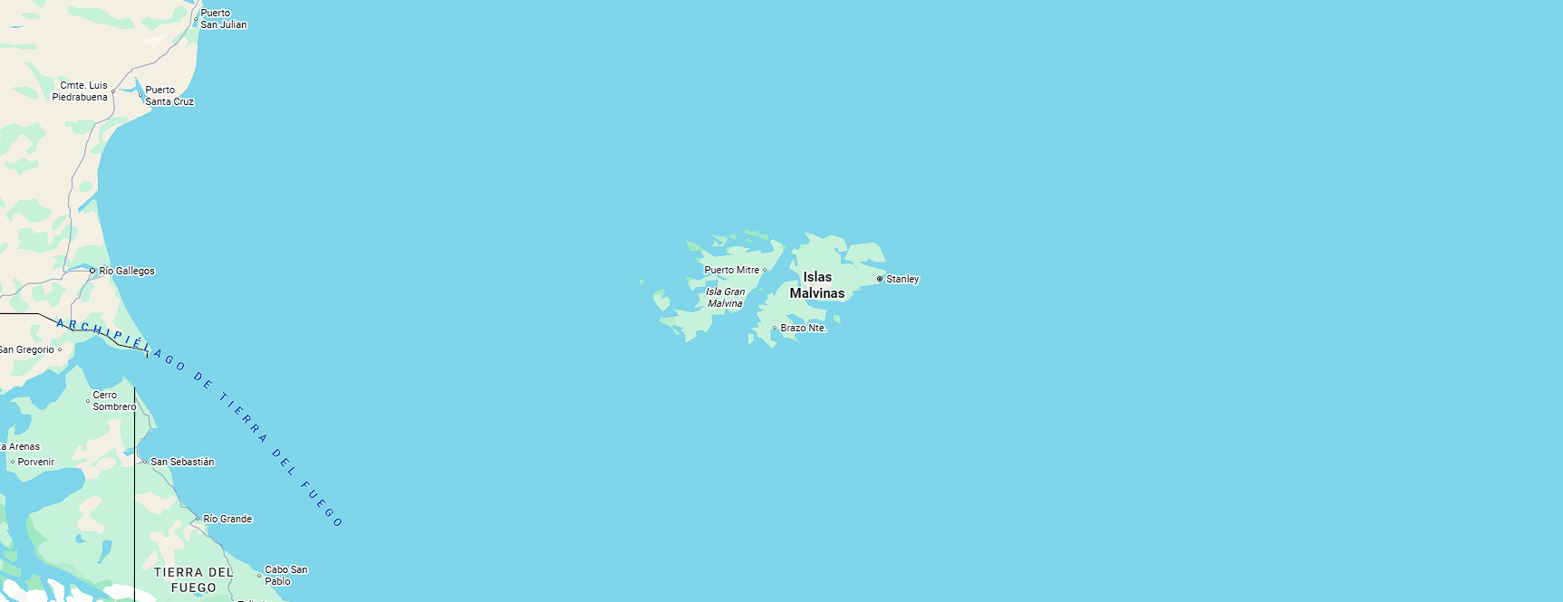 ISLAS MALVINAS GOOGLE MAP