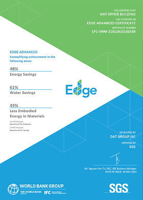 Chứng nhận Chứng nhận công trình xanh EDGE - DAT Solar