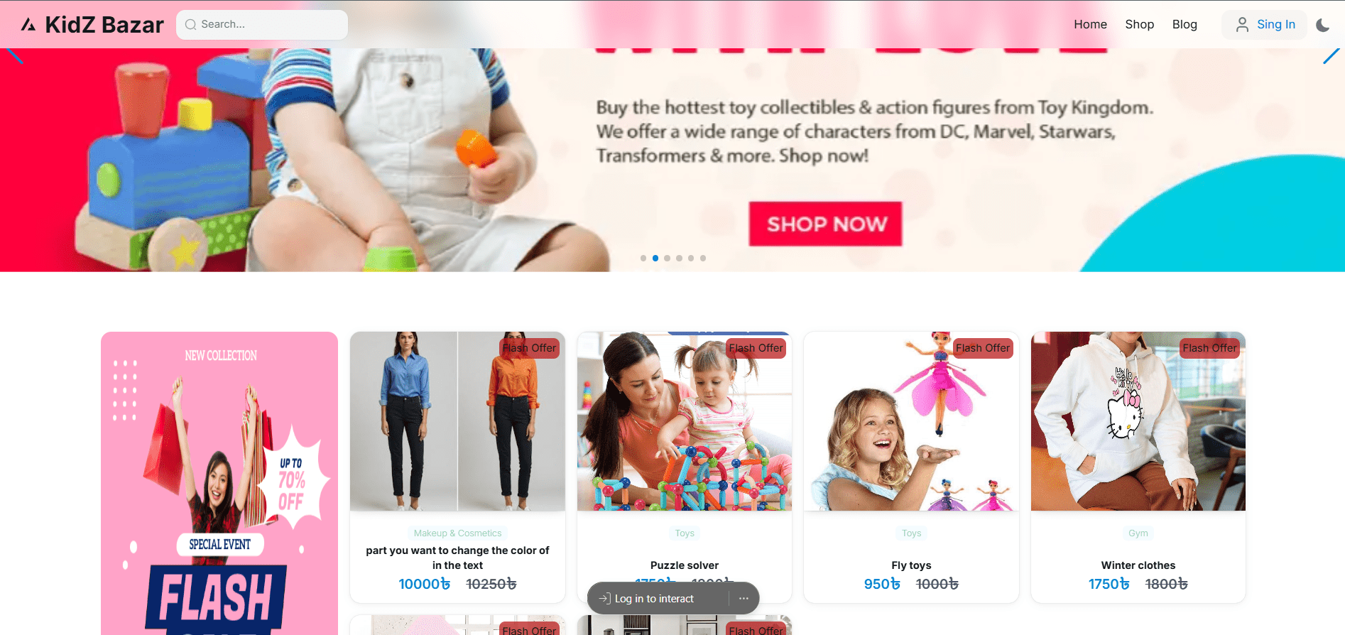 Kidz Bazar E-commerce