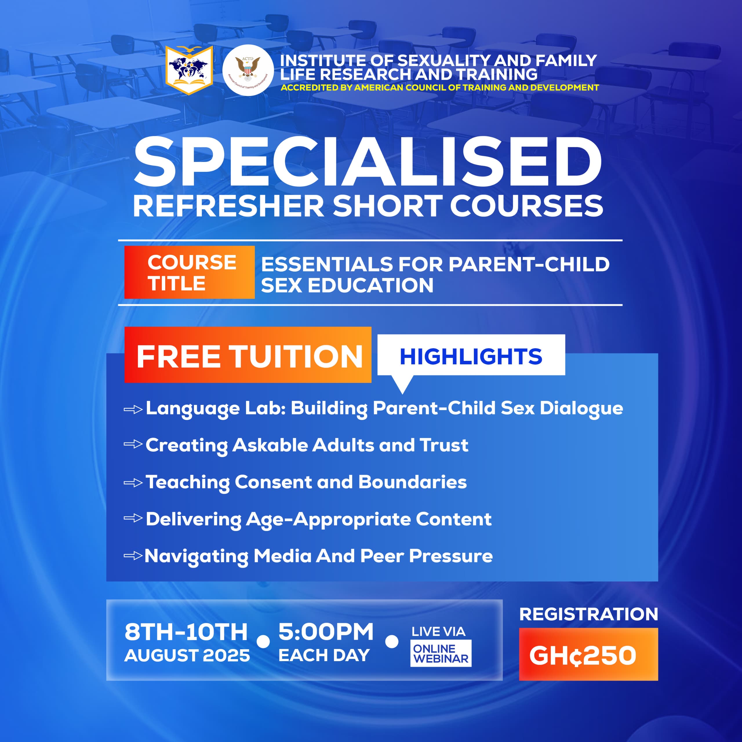 PARENT-CHILD SEX EDUCATION - REFRESHER SHORT COURSES