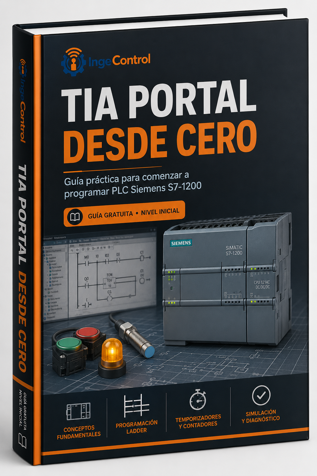 Portada de TIA Portal desde cero – Guía práctica para PLC Siemens S7-1200