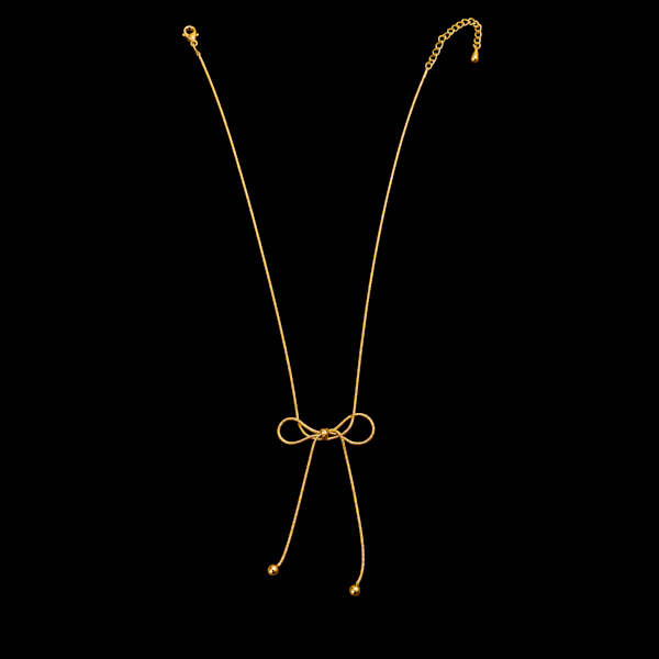 Elegant Bow Gold Necklace