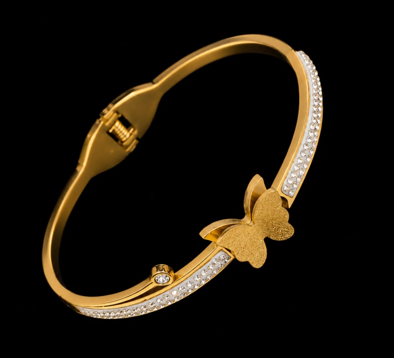 Golden Butterfly Crystal Bracelet