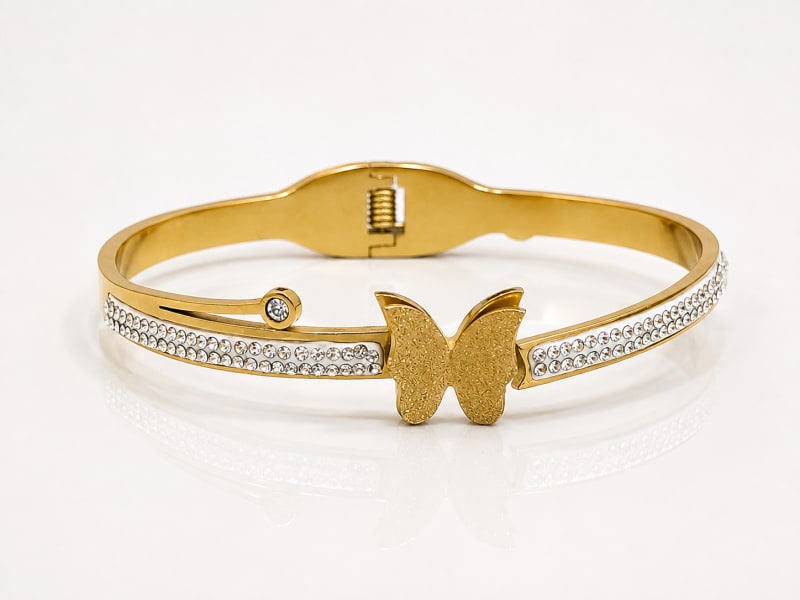 Golden Butterfly Crystal Bracelet