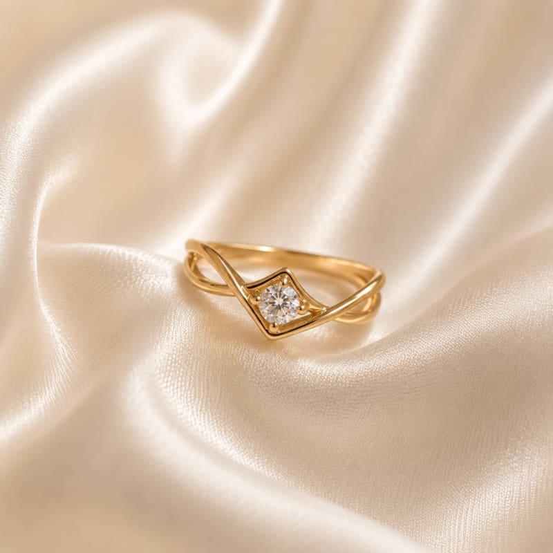 Classic Gold Solitaire Floral Ring