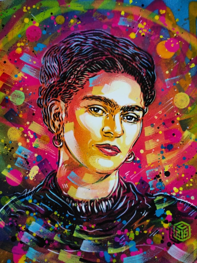 Frida Kahlo (rehaussée à la main) – C215