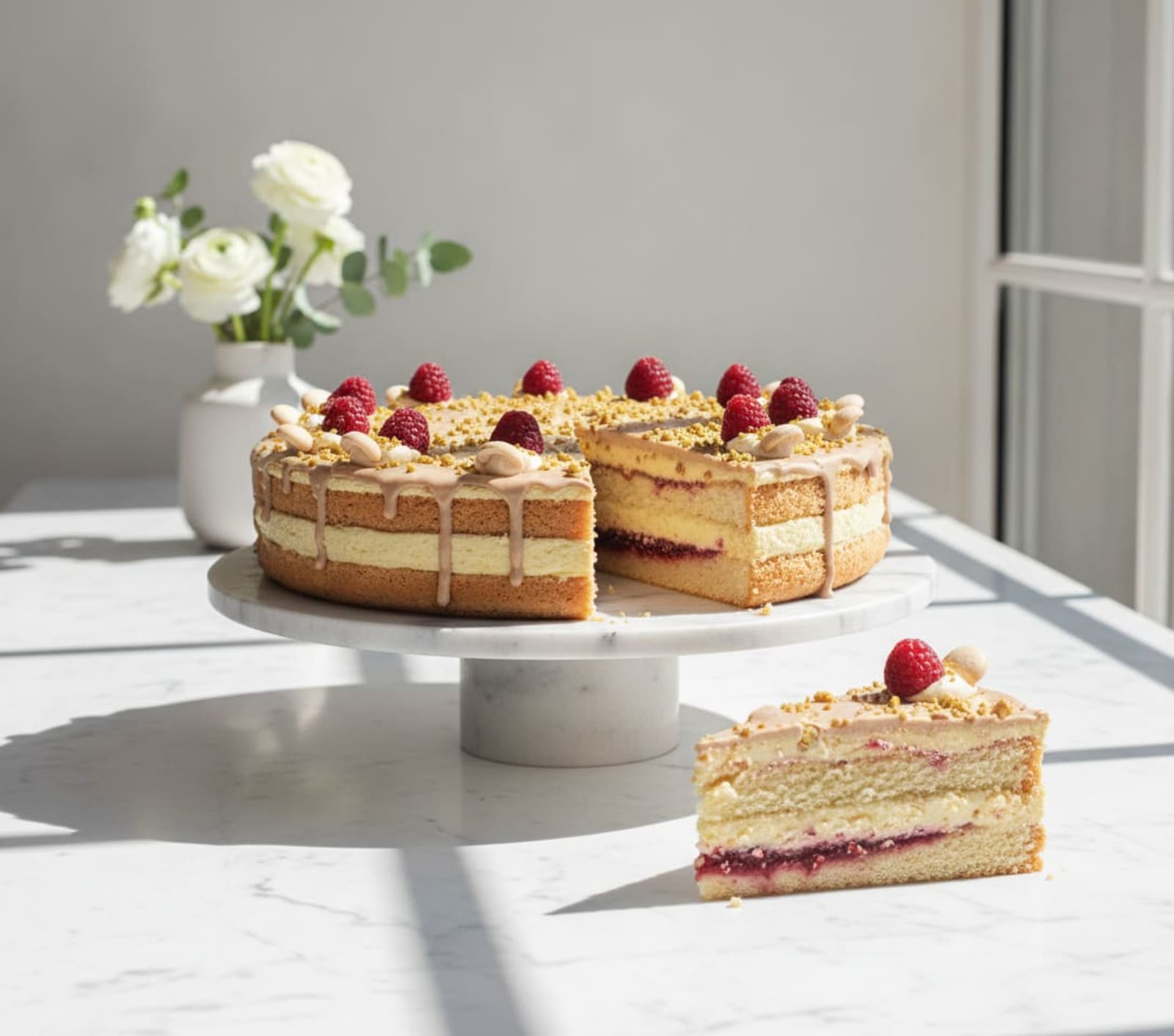 Crème Brûlée Cake with White Nougat, custom cake made to order in Bratislava, City Cake Company