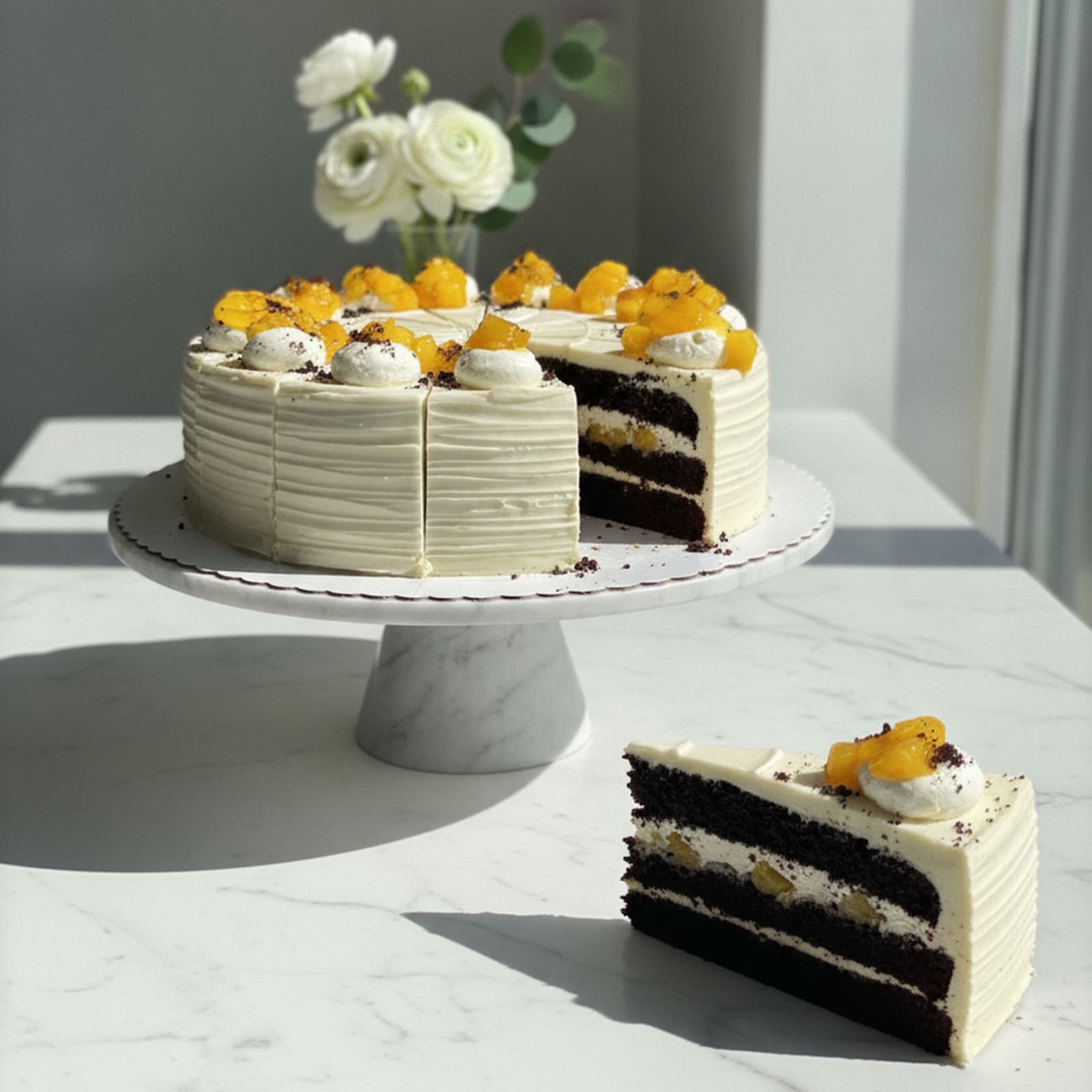 Mangová torta s bielou čokoládou, torta na objednávku Bratislava, City Cake Company